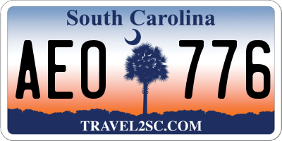 SC license plate AEO776