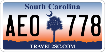 SC license plate AEO778