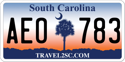 SC license plate AEO783