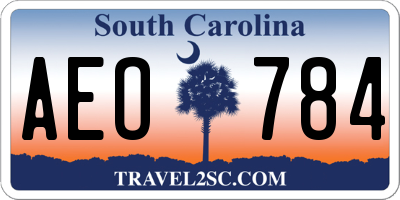 SC license plate AEO784