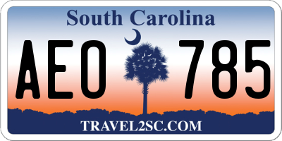 SC license plate AEO785
