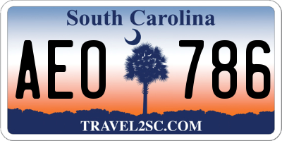 SC license plate AEO786