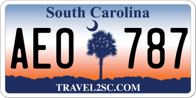 SC license plate AEO787