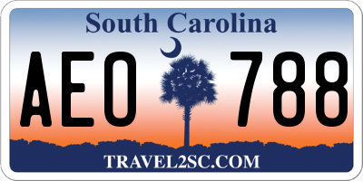 SC license plate AEO788