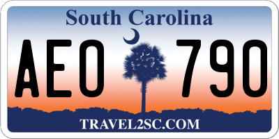 SC license plate AEO790