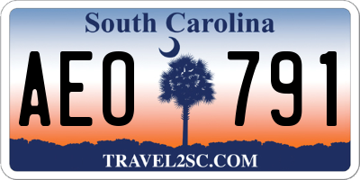 SC license plate AEO791