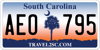 SC license plate AEO795