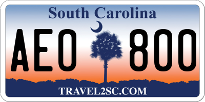 SC license plate AEO800