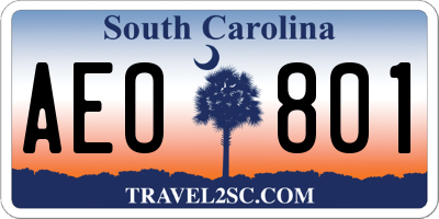 SC license plate AEO801
