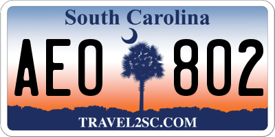 SC license plate AEO802