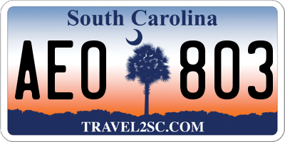 SC license plate AEO803