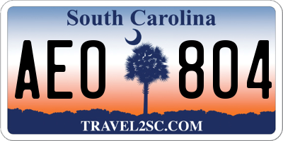 SC license plate AEO804