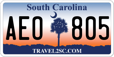 SC license plate AEO805