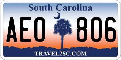 SC license plate AEO806