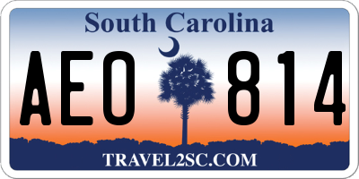 SC license plate AEO814
