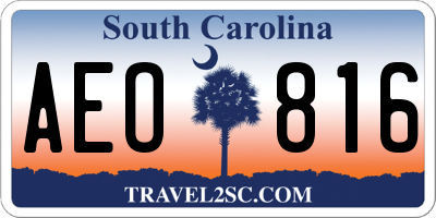 SC license plate AEO816