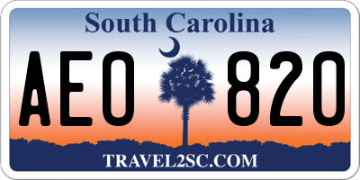 SC license plate AEO820