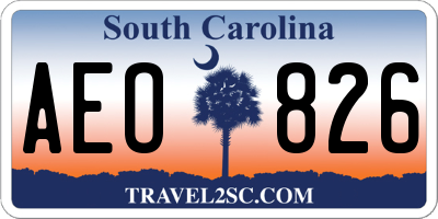 SC license plate AEO826