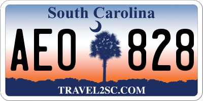 SC license plate AEO828