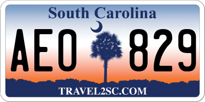 SC license plate AEO829