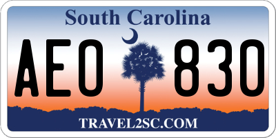 SC license plate AEO830