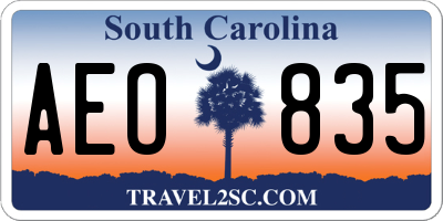 SC license plate AEO835
