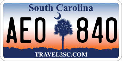 SC license plate AEO840