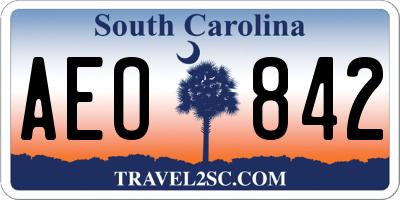 SC license plate AEO842