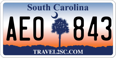 SC license plate AEO843