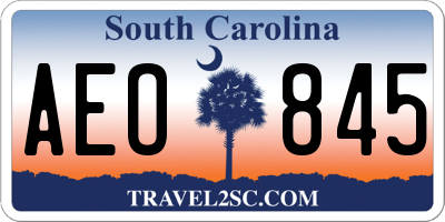 SC license plate AEO845