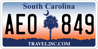 SC license plate AEO849