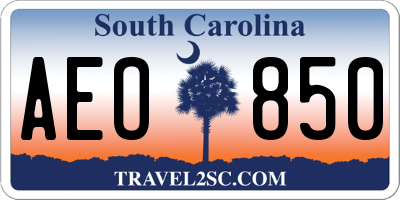SC license plate AEO850
