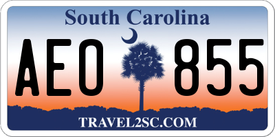 SC license plate AEO855