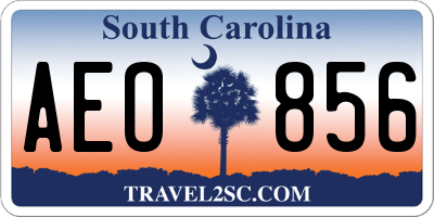 SC license plate AEO856