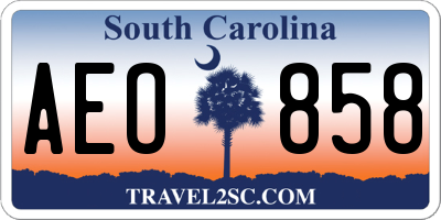 SC license plate AEO858