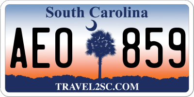 SC license plate AEO859