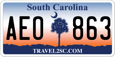 SC license plate AEO863