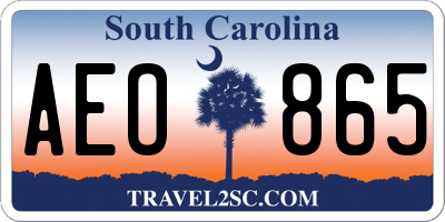 SC license plate AEO865