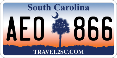 SC license plate AEO866