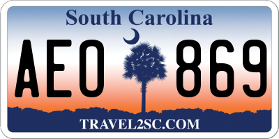 SC license plate AEO869