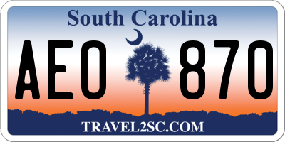 SC license plate AEO870