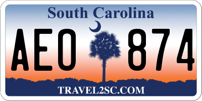 SC license plate AEO874