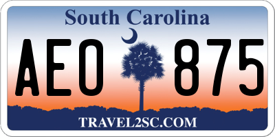 SC license plate AEO875