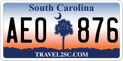 SC license plate AEO876