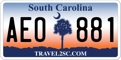 SC license plate AEO881
