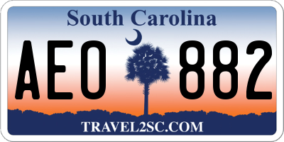 SC license plate AEO882