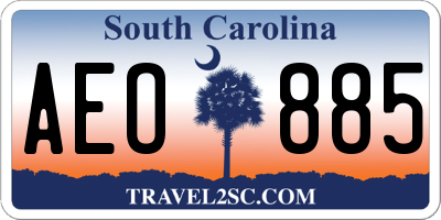 SC license plate AEO885