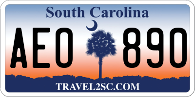 SC license plate AEO890