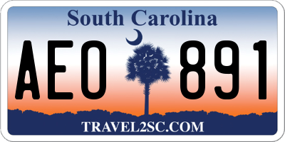 SC license plate AEO891
