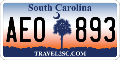SC license plate AEO893
